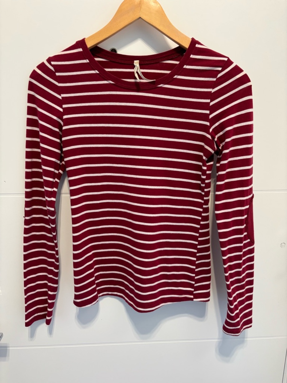 Bozzolo Burgundy and White Striped Long-Sleeve Shirt
